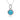 14K White Gold Round Blue Topaz Diamond Halo Pendant Necklace