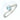 14K White Gold Round Aquamarine Twist Style Solitaire Ring