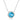 14K White Gold Round Blue Topaz Diamond Halo Pendant Necklace