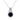 14K White Gold Round Sapphire and Diamond Halo Pendant Necklace