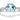 14K White Gold Oval Aquamarine Diamond Twist Ring