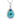 14K White gold blue topaz pear shape cabochon diamond halo pendant necklace 