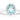 14K White Gold Oval Aquamarine with Diamond Halo Ring