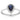 14K White Gold Pear Shape Sapphire with Diamond Halo RIng
