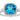 14k White Gold 8mm Cushion Blue Topaz and Diamond Halo Ring WC7496B-BT