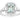 14K White Gold Emerald Cut Aquamarine with Halo Emerald Diamond Ring