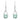 14K White Gold Oval Emerald Twist Pendant Necklace