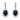 14K White Gold Oval Sapphire with Diamond Halo Dangle Earrings