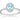 14K White Gold Oval Aquamarine with Diamond Halo Ring