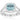 14K White Gold Cushion Cut Aquamarine Diamond Halo Ring