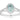 14K White Gold Oval Aquamarine with Oval Diamond Halo Ring