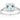 14K White Gold Cushion Cut Aquamarine with a Diamond Halo Ring