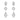 14k White Gold Roud, Pear and Baguette Shaped Diamond Dangle Earrings