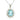 14k white gold Oval Aquamarine Halo Pendant Necklace